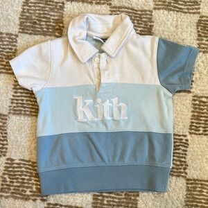 Kith Kids Blue and White Polo Shirt